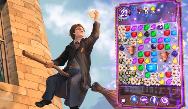 Ejemplo de cómo se juega al videojuego de Harry Potter Puzzles & Spells